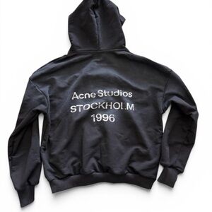 Acne Studios Stockholm 1996 Hoodie NWT Men’s M Black Logo Sweatshirt